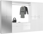 ProjektX garderobe opstelling 12 deuren, 2 laden wit.