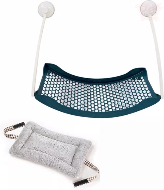 AdomniaGoods - Kattenhangmat met kussen - Kattenhangmand met instructie's - kattenhangmat raam - grijs