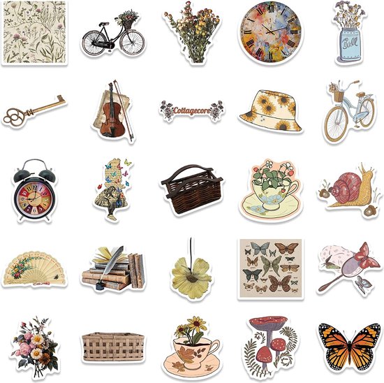 Stickers, 100 stuks, scrapbooking, bloemen, planten en