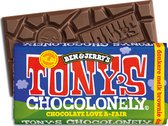 Tony's Chocolonely Ben & Jerry's Donkere Melk Chocolade - Brownie stukjes - Fairtrade Chocola reep - 180 gram