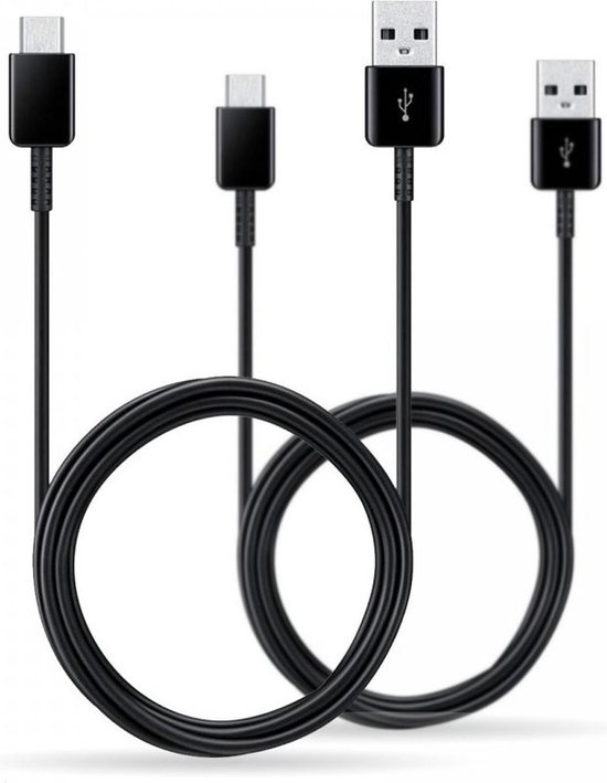 Samsung USB 2.0 + USB C kabel - 1.5 m - duopack - Zwart | bol.com