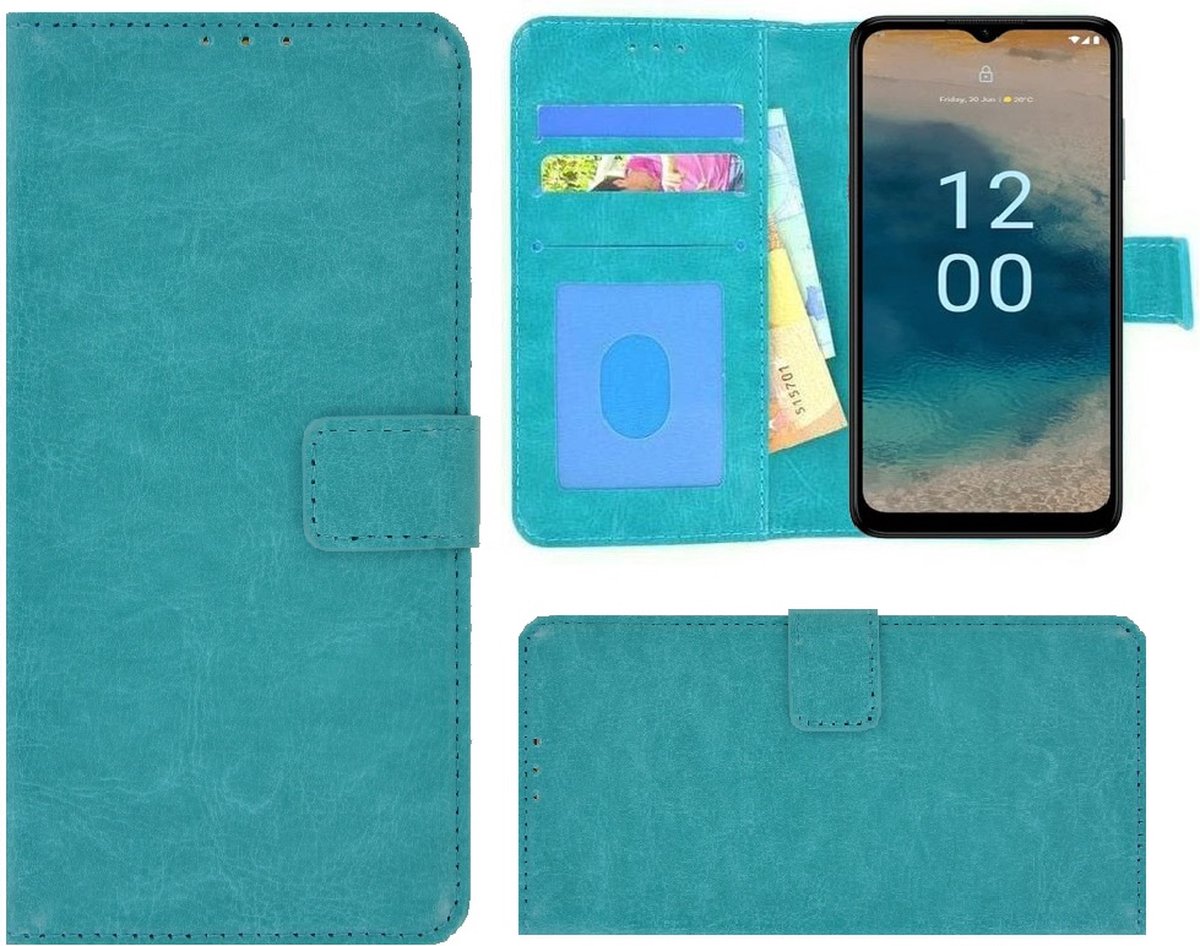 Pearlycase hoesje Geschikt voor Nokia G22 - Kunstleer Book Case - Turquoise