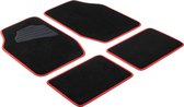 Tapijtmatrix, universele vloermatten, automatten set zwart/rood