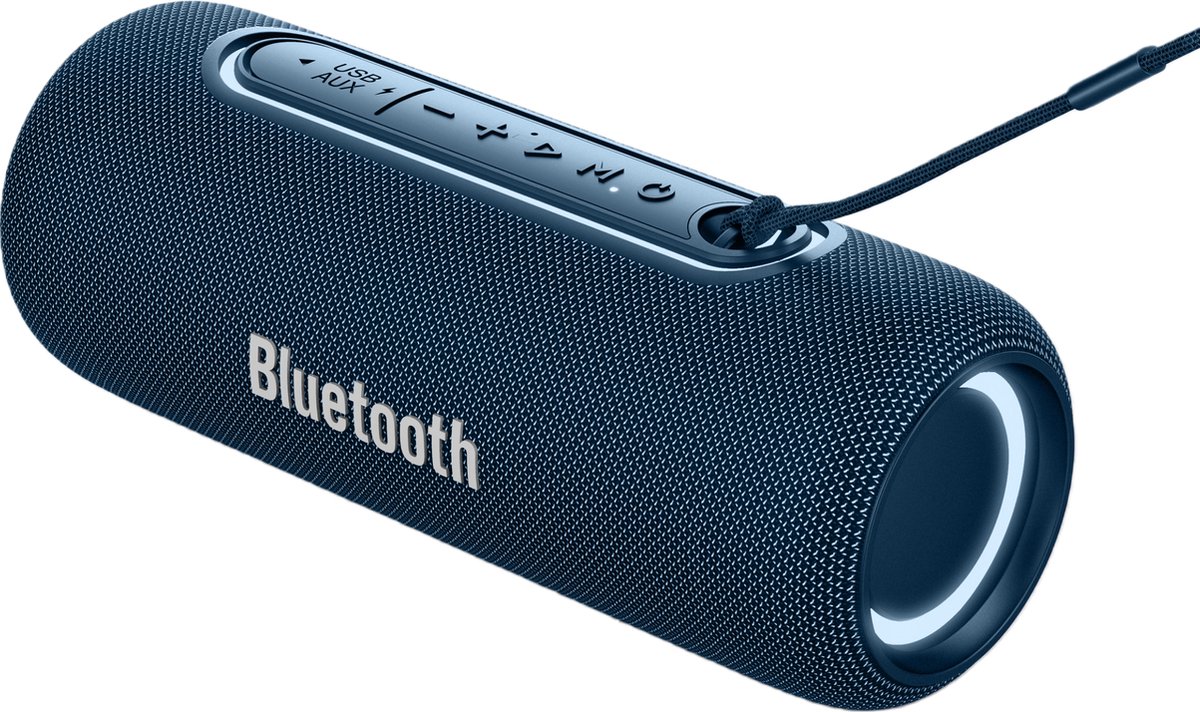 Phreeze Bluetooth Speaker Draadloos - Extra Bass - RGB Verlichting - Speakerbox - Spat Waterdicht - Blauw