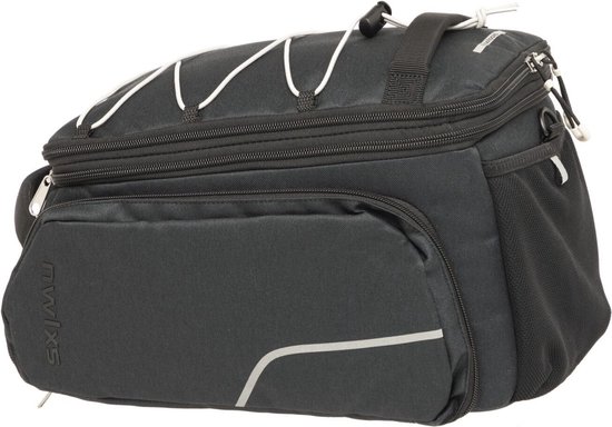 New Looxs Trunkbag Sports - Bagagedragertas - Fietstas voor Racktime 2.0 Bagagedrager - Met Afneembare Schouderband - 31 liter - Zwart