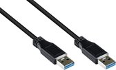Goobay 0.5m USB 3.0 A/A, 0,5 m, USB A, USB A, USB 3.2 Gen 1 (3.1 Gen 1), Mâle/Mâle, Noir