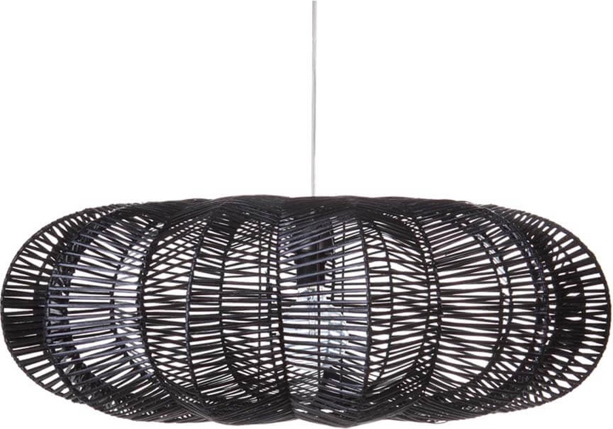 Handmade Design lamp Hanglamp Ster Rotan Zwart Black woonkamer Slaapkamer Ø 80 cm