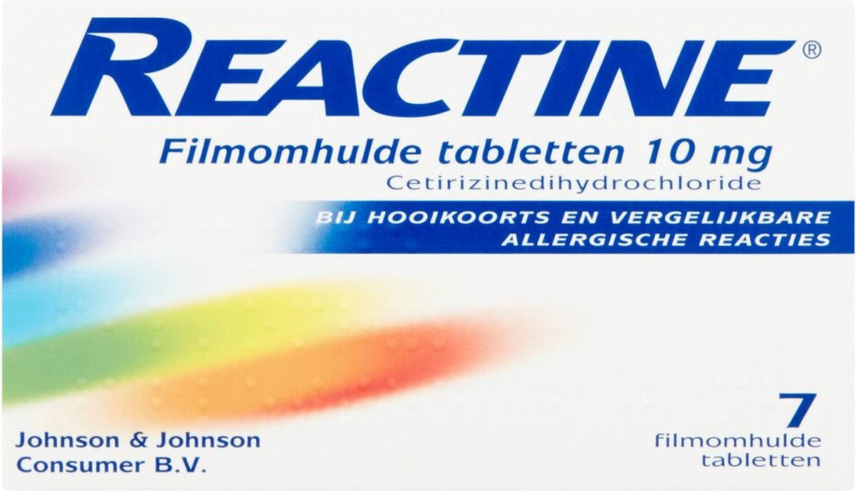 Goedkoopste Reactine Allergietabletten Cetirizine 10 mg - 3 x 7 tabletten