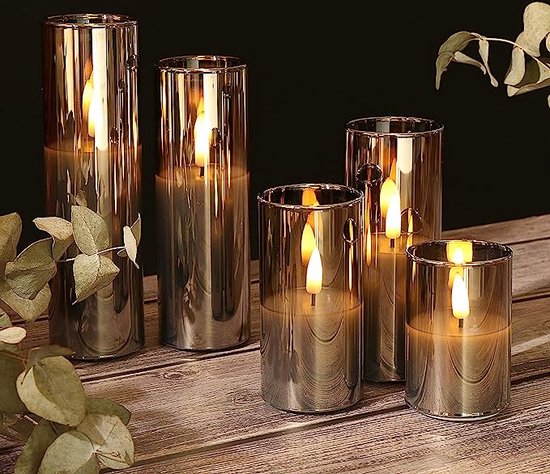 Bougies sans flamme scintillant avec télécommande, bougies à piles, bougies  led en plexiglas pour la décoration de table à la maison