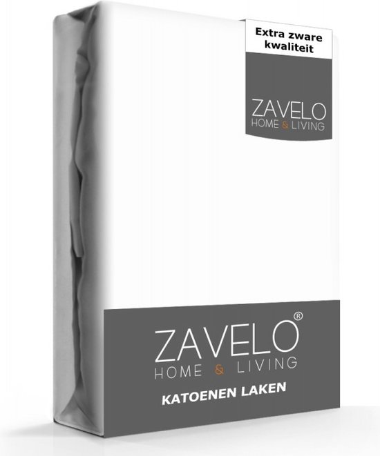 Zavelo Lakens Katoen Wit - 2 persoons 200 x 260 cm - Boven/Onder laken - Hoogwaardig Hotelkwaliteit - Heerlijk Zacht