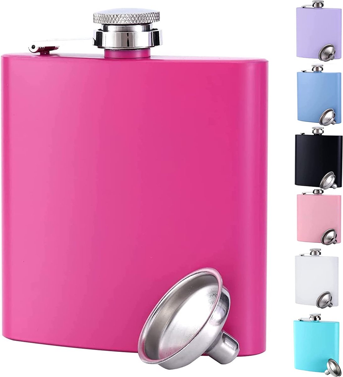 Flasque Alcool, Hicoo Flasque A Alcool 8Oz Avec 2 Tasses Et Entonnoir Acier Inoxydable Cuir Noir
