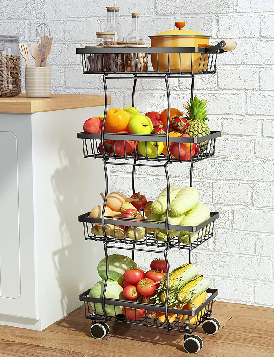 Paniers de fruits de légumes suspendus à 3 niveaux Panier de rangement de  cuisine