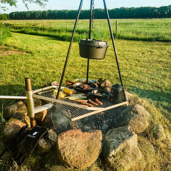 Valhal Outdoor BBQ Handschuhe - Wildleder Mit Kevlar Nähten Grillschürze