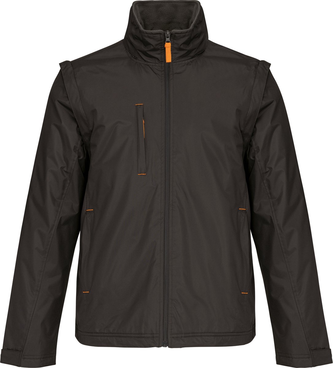 Outdoorjas ‘Score’ met afritsbare mouwen Kariban Donkergrijs Oranje