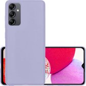 Hoes Geschikt voor Samsung A14 Hoesje Cover Siliconen Back Case Hoes - Lila.