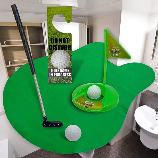 Golfmat - Putting Mat - Golfset - Wc Golfset - Mini Golfset - 6-Delig - Golfclubs - Golfballen — afbeelding 3
