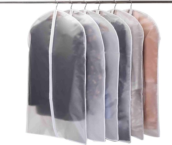 2 stuks kledingzakken, lang, 152 x 60 cm, opvouwbare kledinghoes, ademende kledingzakken met handgrepen, voor jassen, jurken, avondjurken, pakken, beschermt tegen stof, vocht en motten