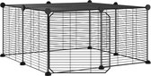 vidaXL Cage pour animal domestique avec porte 12 panneaux Acier Noir 35x35 cm