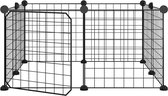 vidaXL-Huisdierenkooi-met-deur-8-panelen-35x35-cm-staal-zwart