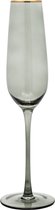 Vikko Décor Platinum Collectie - Champagne Glazen - Set van 6 Champagne Coupe - Flutes - Grijs met Goud rand