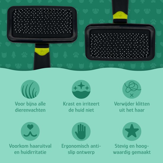 Mister Mill Slickerborstel 10cm – Honden- & Kattenborstel - Voor bijna iedere vacht