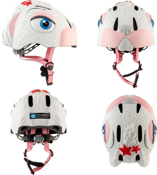 Crazy Safety - Kinderfietshelm - Wit Konijn - Maat M - 49-55 cm verstelbaar van Crazy Safety — afbeelding 3