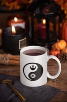 Rick & Rich Mok - Mok Star Wars - Koffiemok Star Wars - Mok met opdruk - Witte koffie mok bedrukt - Witte thee mok - Star Wars Yin Yang Logo