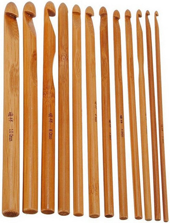 Sheesham Holz 13er Set Ergonomische Häkelnadeln 3,5mm bis 12mm, Holzgarn Häkelnadeln für Arthritische Hände (Haken mit Schüssel A Sheesham Holz 13er Set Ergonomische Häkelnadeln 3,5mm bis 12mm, Holzgarn Häkelnadeln für Arthritische Hände (Haken mit Schüssel A