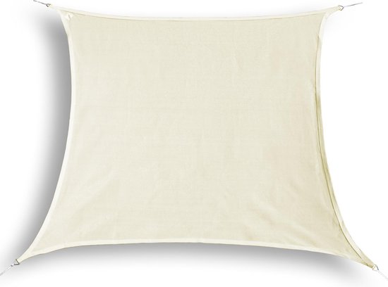 hanSe® Schaduwdoek Vierkant Waterdicht 2x2 m - zonnedoek - Creme