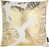 Sierkussen Gold Monstera | 45 x 45 cm | Katoen/Polyester