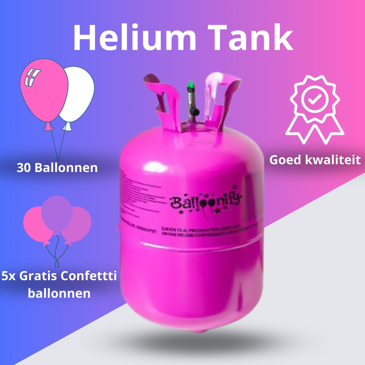 Helium Tank voor 30 ballonnen - Partywinkel