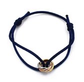 Soraro Tricolor Armband | Navy | Goldplated | Soraro Armbanden | Cadeau voor haar | verjaardag vrouw