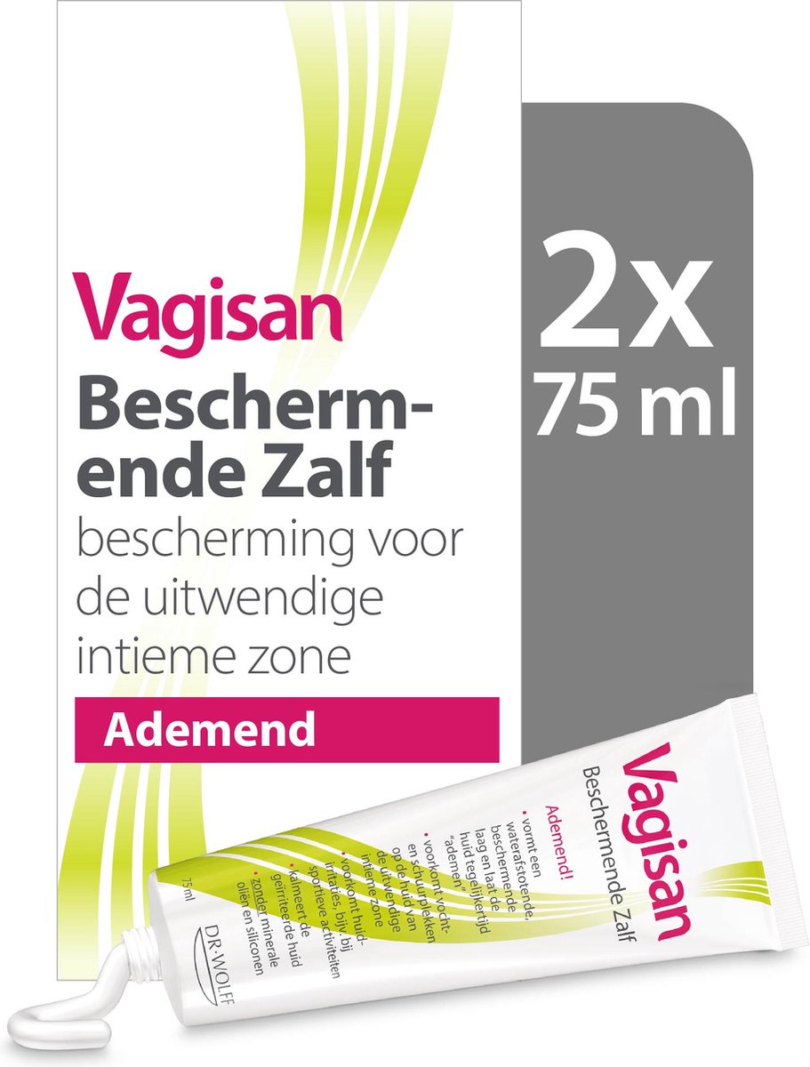 Goedkoopste Vagisan Beschermende Zalf 2X 75ml | Ademende Bescherming voor de Uitwendige Intieme Zone | Dagelijkse Vaginale Gezondheid en Intieme Hygiëne