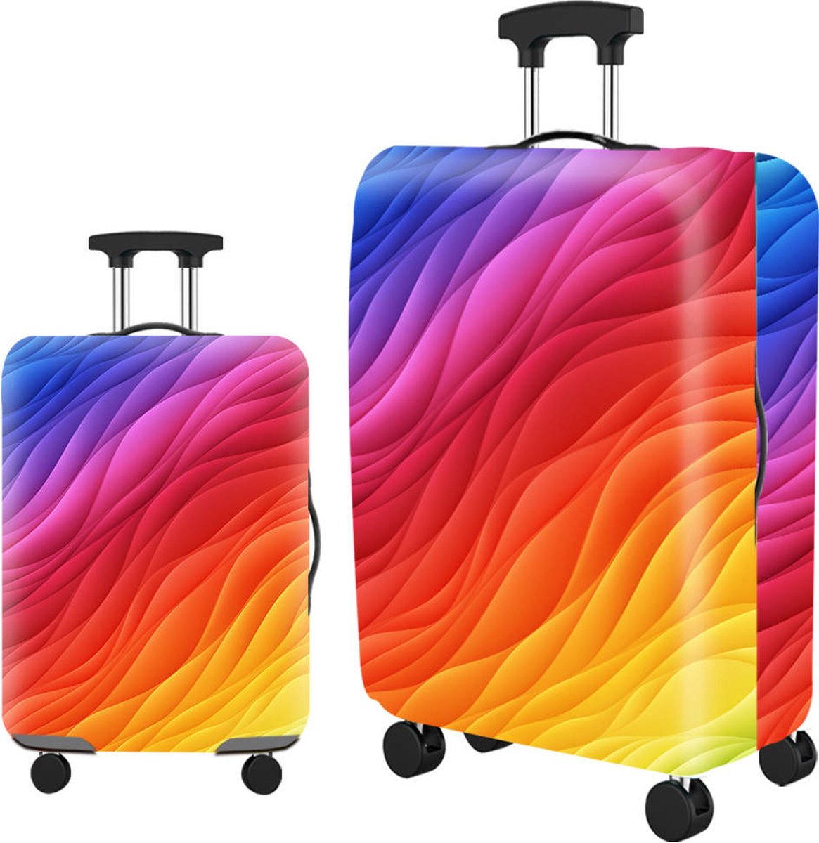 Kofferhoes 45-81 cm Bagagehoezen Beschermers, Mateju Trolley Case Beschermende Cover Wasbare Anti-Kras Elastische Reizen 3D Patroon Koffer Protector, Gemarmerd, S