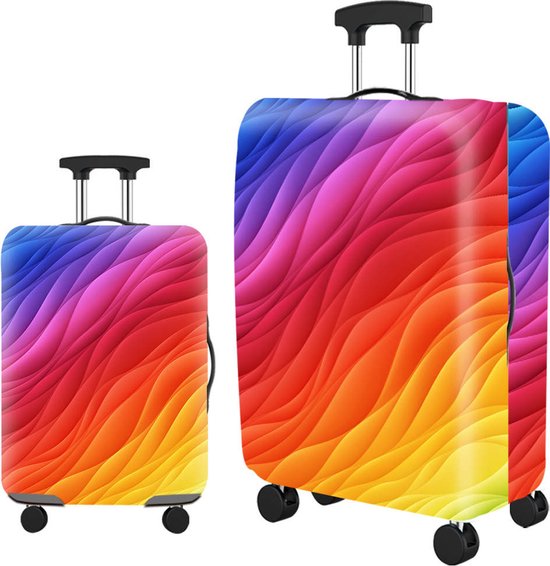 Foto: Coverlovers kofferhoes kofferhoes koffer beschermhoes elastisch regenboog kleuren large l