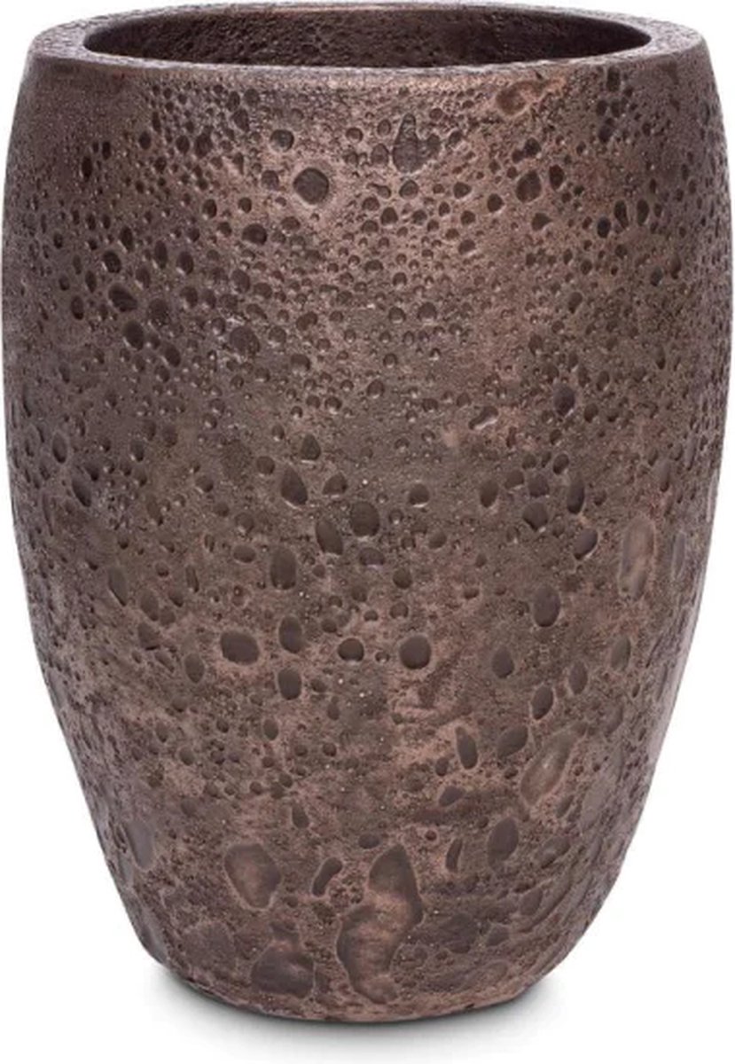Luxe Plantenpot XL | Lava Structuur | Brons Koper Patina Look | Bloempot voor binnen en buiten | Lava Plantenbak Design | Bloembak | 29 x 38 cm