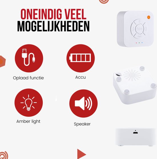 White Noise – White Noise Machine – White Noise Baby – Witte Ruis – Draadloos en Oplaadbaar Muziekdoosje
