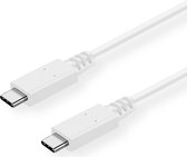 VALUE USB 3.2 Gen 2 kabel met oplaad functie, C-C, M/M, wit, 1 m