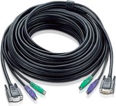 Câble KVM Aten PS / 2, câble clavier-vidéo-souris (kvm) 10 m noir