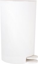 MSV Prullenbak/ poubelle à pédale - plastique - blanc - 3L - petit modèle - 15 x 27 cm - Salle de bain / WC