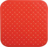 MSV Douche/bad anti-slip mat badkamer - rubber - rood - 54 x 54 cm - met zuignappen