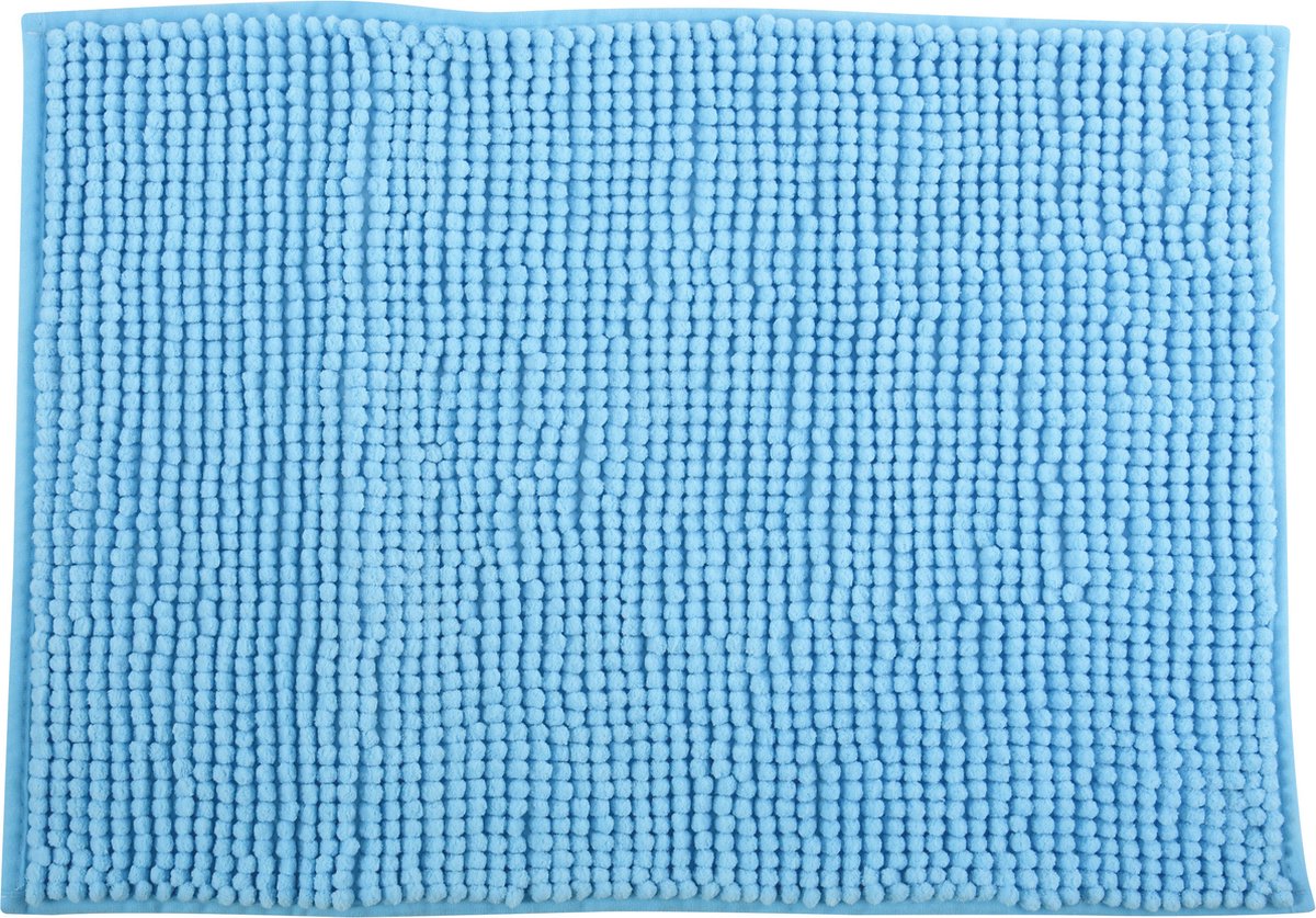 MSV Badkamerkleed/badmat/toilet - voor op de vloer - lichtblauw - 40 x 60 cm - microvezel - anti-slip