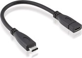 ROLINE USB 3.2 Gen 2 kabel, C-C, M/F, zwart, 0,15 m