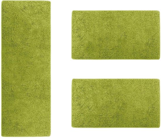 Karat Slaapkamen vloerkleed - Barcelona - Groen - 1 Loper 67 x 250 cm + 2 Loper 67 x 140 cm