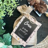 Bloembollen - Oma - Bloembollenpakket - Jute Zakje - Moederdag - Cadeau - Gift