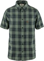 Fjällräven Övik Travel Shirt SS M - Dark navy-patina green - Outdoor Kleding - Fleeces en Truien - Overhemd korte mouw