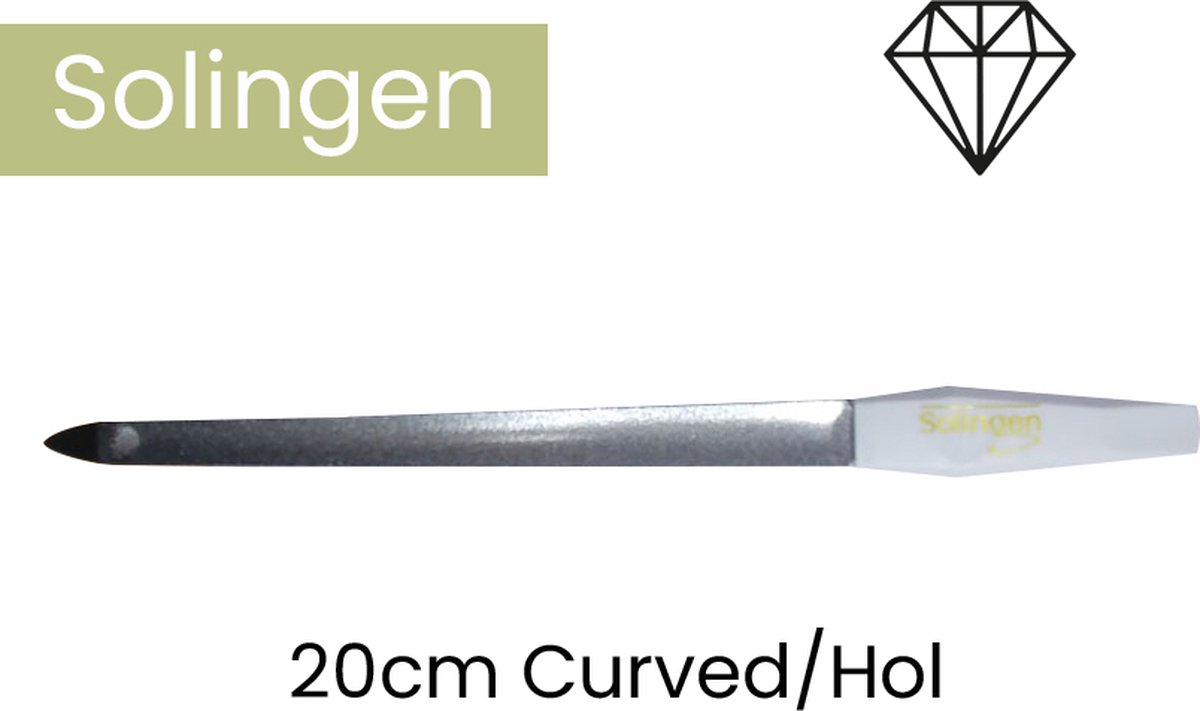 Solingen - Professionele Diamant Nagelvijl - 20CM - Cruved - Mooie & Verzorgde Nagels - Nagelriemen - Manicure - Alle Nagels - 1 Jaar Garantie