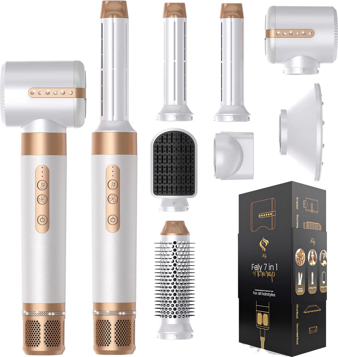 Profi Care ProfiCare heteluchtborstel | 4in1 haarstyler voor krullen
