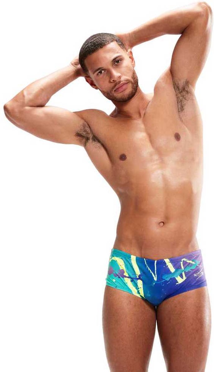 Speedo Mens 14Cm Placement Digital Brief Ammonite/Miami Lilac/Bright Zest/Aquarium