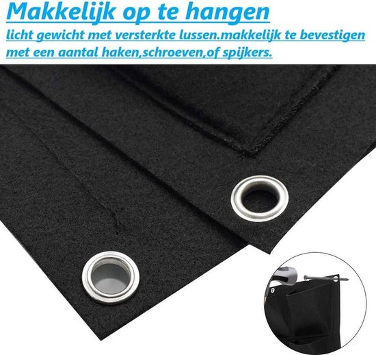 Finnacle - Plantenmuur - Muur met planten - Tuinieren - Tuin - Planten - Plantenbak - Zwart met Groen - Verticale tuin - Hangende tuin - Plantenzak - plantenzakken voor 49 planten – 100 cm x 100 cm - 1 vak is 13x13 cm